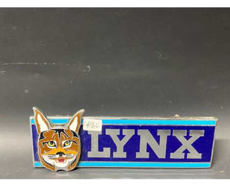A Manhattan Windsor of Birmingham enamel lynx identification plaque, of bright colour, 7 x 2 3/4". 