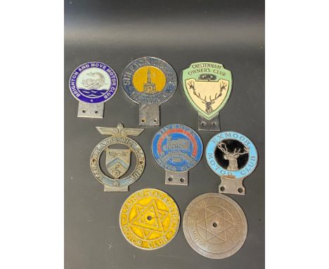 A quantity of motor club badges to include Exmoor Motor Club, Shepton Mallet Motorcycle and Light Car Club etc. 