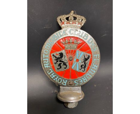 A Royal Automobile Club of Flanders part enamel car badge. 