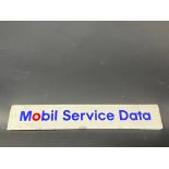 A Mobil Service Data tin pediment sign, 18 x 3".