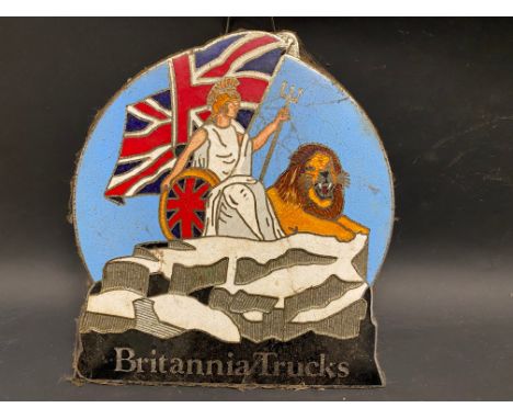 A large Britannia Trucks enamel plaque.