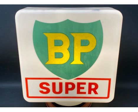 A BP Super glass petrol pump globe by Webb's Crystal, excellent condition and fully stamped underneath.