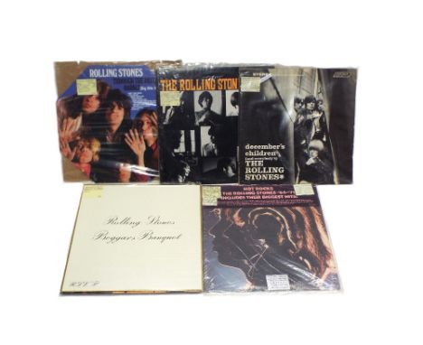 Fifteen Rolling Stones LP's, USA press, Through The Past Darkly, The Rolling Stones Now, Decembers Children, Beggars Banquet,