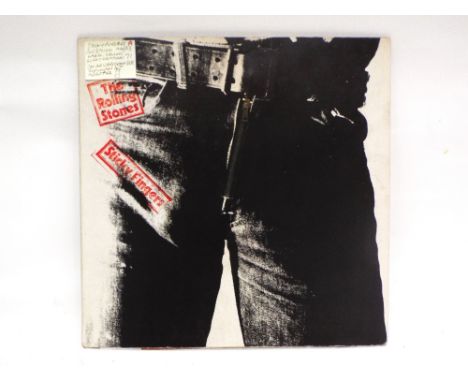 Rolling Stones LP Sticky Fingers, with zip front to cover 