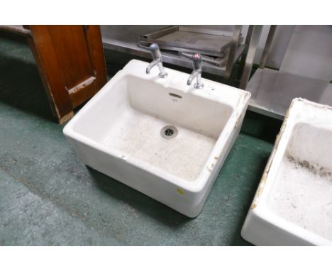 Belfast style sink with taps, width 63 cm, depth 55 cm