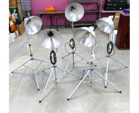 Five Photax 13" Reflector Interfit photography lights on Photax No 2 tripod stands - 'industrial chic lighting!