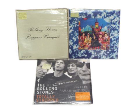 Three Rolling Stones LP's all sealed, Totally Stripped, Satanic Majesties and Beggars Banquet 