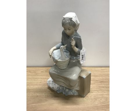 NAO FIGURINE GIRL WITH GOOSE