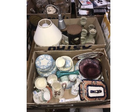 2 BOXES ASSORTED WARE INCLUDING CARLTON WARE JUG  DENBY ETC