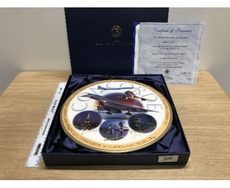 ROYAL WORCESTER LIMITED EDITION CONCORDE PLAQUE IN FITTED BOX WITH CERTIFICATES