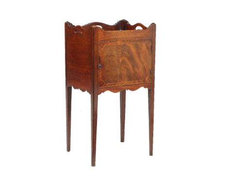 A George III mahogany night commode, late 18th century, 75cm high, 56cm wide, 47cm deep together with another George III maho