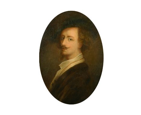 After Anthony van Dyck, self portrait of the artist, oil on canvas, 18" x 13".