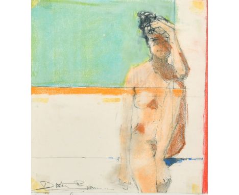 Dexter Brown (b. 1942) British, 'Seated Figure', a pastel sketch of a seated female nude, signed and inscribed, 10.25" x 9.5"