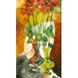 20th Century French School, a still life study of flowers, oil on panel, indistinctly signed, 15"