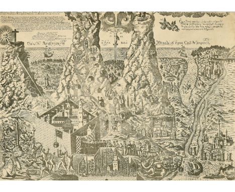 An 18th Century engraving of Mount Sinai, 16" x 18.75", along with a collection of further old master prints, (13).