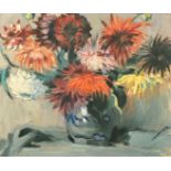 P. Le Trividic, Circa 1923, French School, a still life of mixed flowers, 21.25" x 25.5" (54 x