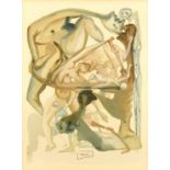 After Dali, a print of a character from the divine comedy, 10" x 7" (25 x 18cm), and another from