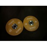 20kg Origin Yellow Coloured Urethane Bumper Plates x2