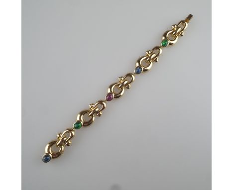 Vintage-Armband - Henkel &amp;amp; Grosse (Pforzheim), vergoldetes Metall, Band aus massiven verbundenen Ornamentgliedern, Be
