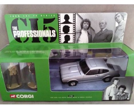 Corgi CI5 The Professionals Ford Capri  with Bodie and Doyle figures 1:36 scale model die cast car in original display box an