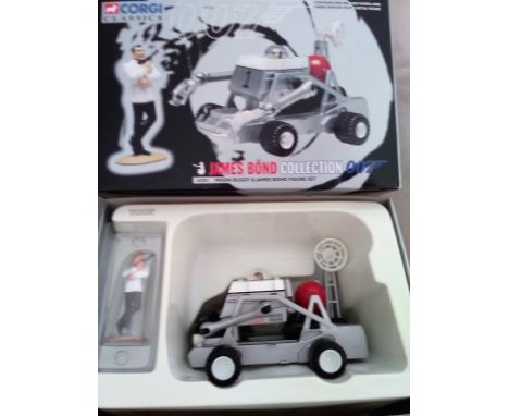 Corgi James Bond Moon Buggy and Sean Connery figure scale model die cast cars in original display box and packaging . Good co