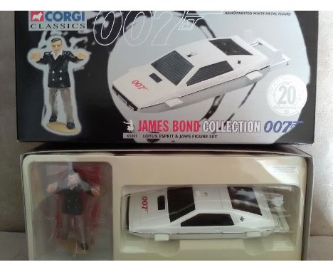 Corgi James Bond Lotus Esprit and Jaws figure scale model die cast cars in original display box and packaging . Good conditio