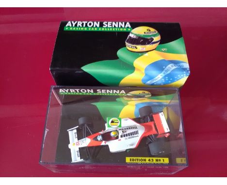 McLaren MP4/4 HONDA TURBO F1 die cast model racing car from Ayrton Senna Racing collection Edition 43 no. 1, 1988  1:43rd sca