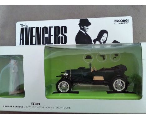 Corgi The Avengers Vintage Bentley with John Steed figure 1:36 scale model die cast car in original display box and packaging