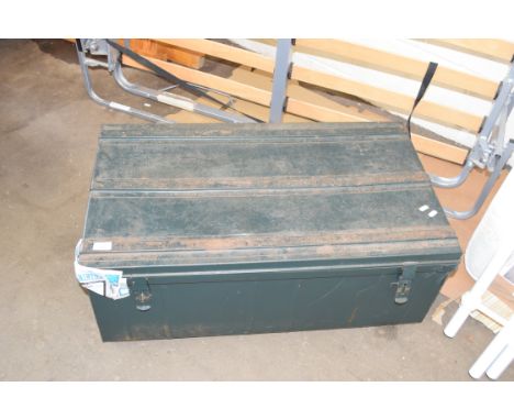 METAL TRUNK CONTAINING EPHEMERA, TRUNK 87CM WIDE