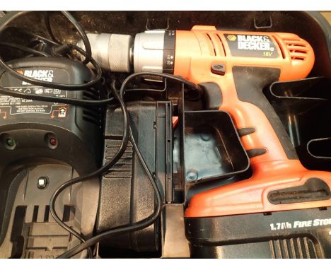 Cased Black and Decker jigsaw and a cased 18v Black and Decker cordless drill. Not available for in-house P&amp;P, contact Pa