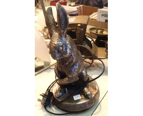 Cast resin rabbit table lamp. Not available for in-house P&amp;P, contact Paul O'Hea at Mailboxes on 01925 659133 Condition R