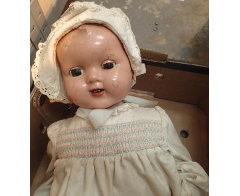Vintage large composition doll in period clothes. Not available for in-house P&amp;P, contact Paul O'Hea at Mailboxes on 0192