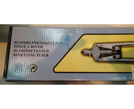 Boxed new hand riveter. P&amp;P Group 1 (£14+VAT for the first lot and £1+VAT for subsequent lots) 
