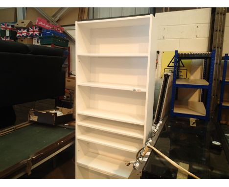 Large modern freestanding multi shelf open bookcase. Not available for in-house P&amp;P, contact Paul O'Hea at Mailboxes on 0