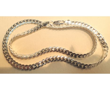Silver herringbone necklace. L:50 cm. P&amp;P Group 1 (£14+VAT for the first lot and £1+VAT for subsequent lots) 