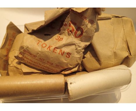 Box of National Transport tokens, some in sealed bags. P&amp;P Group 2 (£18+VAT for the first lot and £3+VAT for subsequent l