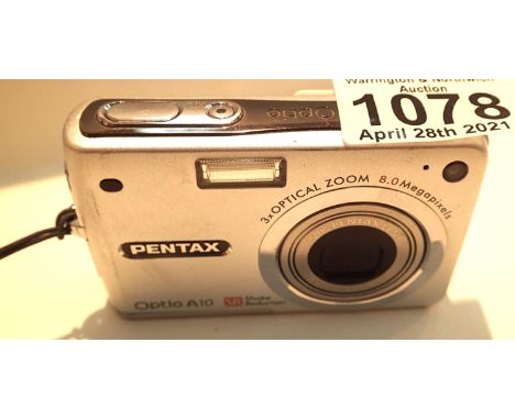 Pentax Optio A10 8.0 megapixel digital camera. P&amp;P Group 1 (£14+VAT for the first lot and £1+VAT for subsequent lots) 