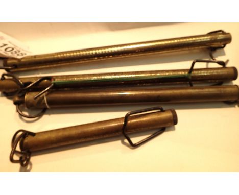 Four brass spring balances. P&amp;P Group 1 (£14+VAT for the first lot and £1+VAT for subsequent lots 