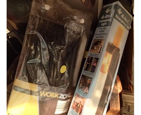 Box of mixed tools to include welders asks, Work Zone saw set etc. Not available for in-house P&amp;P, contact Paul O'Hea at 