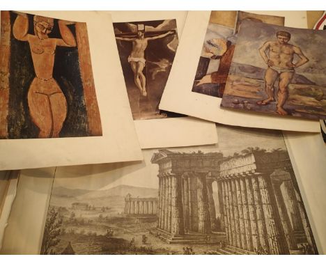 Mixed vintage prints to include Modigliani. Not available for in-house P&amp;P, contact Paul O'Hea at Mailboxes on 01925 6591