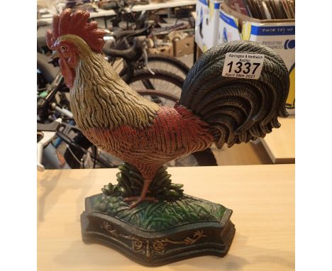 Cast iron Cockerel doorstop, H: 35 cm. P&amp;P Group 2 (£18+VAT for the first lot and £3+VAT for subsequent lots) 