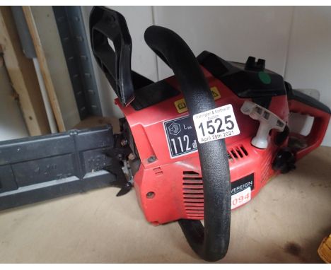 Sovereign petrol chainsaw. Not available for in-house P&amp;P, contact Paul O'Hea at Mailboxes on 01925 659133 