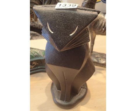 Cast iron Art Deco type cat doorstop, H: 26 cm. P&amp;P Group 1 (£14+VAT for the first lot and £1+VAT for subsequent lots) 