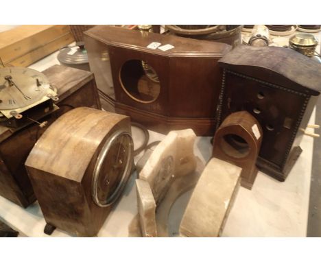 Selection of mixed clocks to include Westminster chime mantel clock and clock cases. Not available for in-house P&amp;P, cont