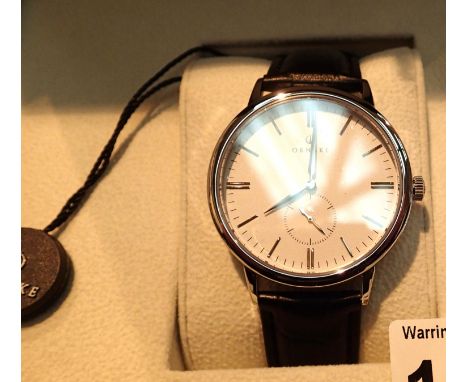 Boxed old new stock gents Ornake wristwatch with white face and second dial. P&amp;P Group 1 (£14+VAT for the first lot and £