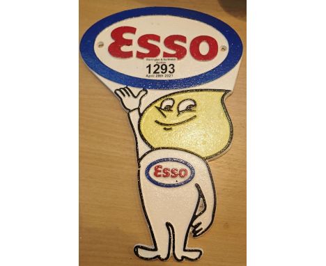 Cast iron Esso man L: 29cm. Not available for in-house P&amp;P, contact Paul O'Hea at Mailboxes on 01925 659133 