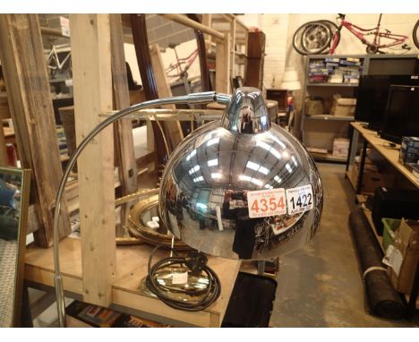Modern metal angled standard lamp. Not available for in-house P&amp;P, contact Paul O'Hea at Mailboxes on 01925 659133 