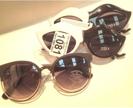 Three pairs of new with tags designer sunglasses. P&amp;P Group 1 (£14+VAT for the first lot and £1+VAT for subsequent lots) 