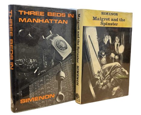 GEORGES SIMENON: 2 Titles: THREE BEDS IN MANHATTAN, London, Hamish Hamilton, 1976. First UK edition in unclipped dustjacket; 