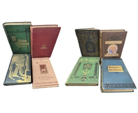 Eight Victorian Decorative Cloth Bindings. 8vo, Including the wonders of the World in Nature, Art &amp; Mind, c1849. Wonderfu